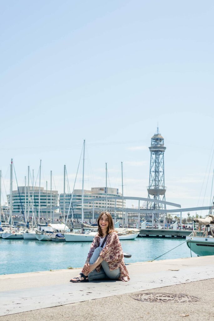 photo de profil de charlene au port de barcelone