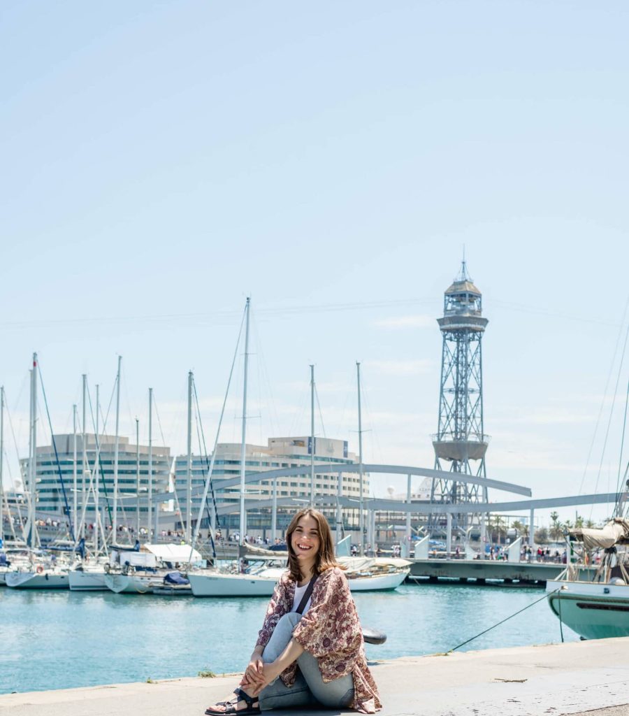 photo de profil de charlene au port de barcelone